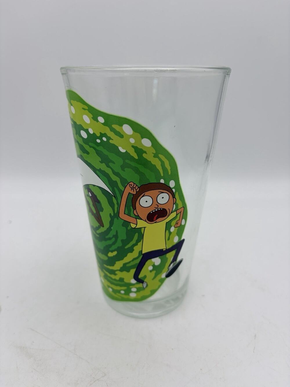 RICK AND MORTY Pint Drinking Glass 6" Tall 16 oz Aminated Cartoon Adult Swim